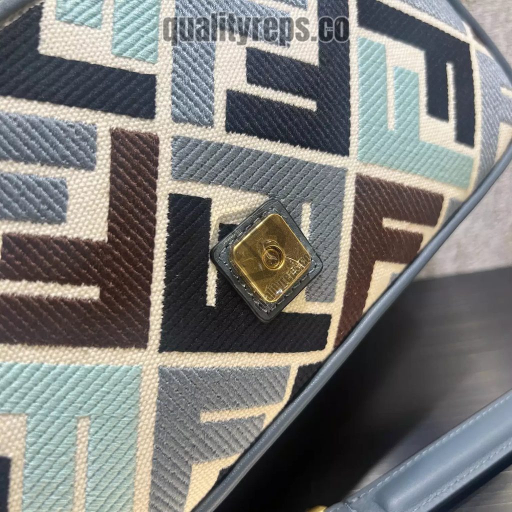 Baguette Multicolor Canvas Bag with FF Embroidery Quality Reps