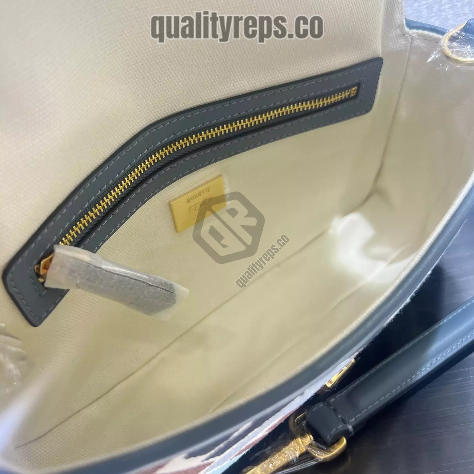 Baguette Multicolor Canvas Bag with FF Embroidery Quality Reps - Image 7