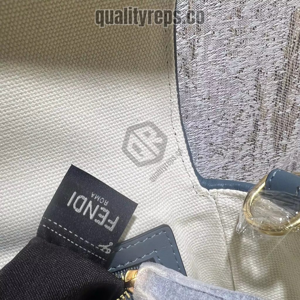 Baguette Multicolor Canvas Bag with FF Embroidery Quality Reps