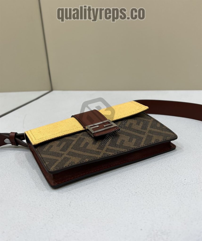 Baguette Pouch Brown Fabric Bag Quality Reps FB031