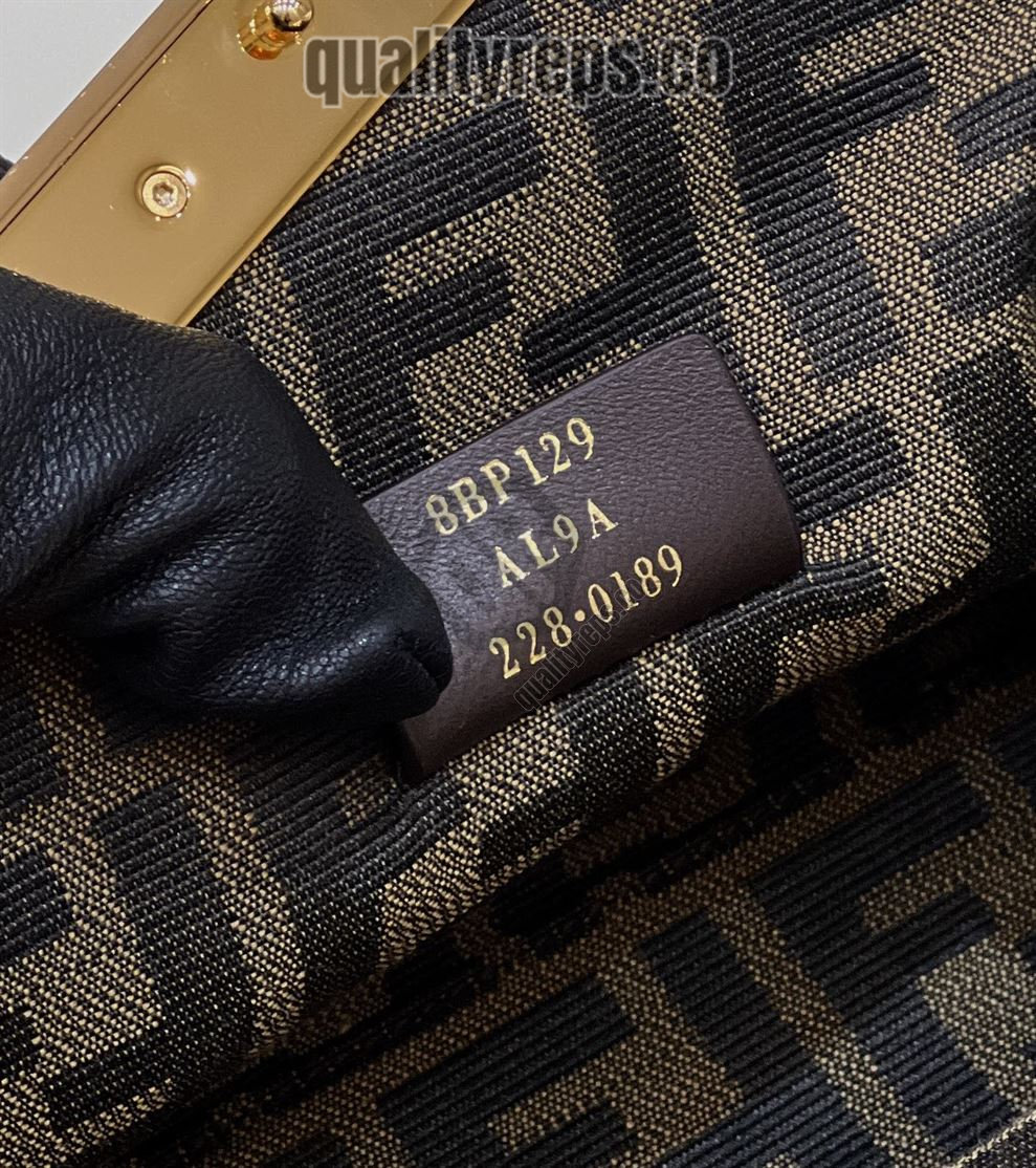 Baguette Pouch Brown Fabric Bag Quality Reps FB031 - Image 6