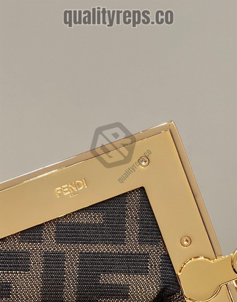 Baguette Pouch Brown Fabric Bag Quality Reps FB031