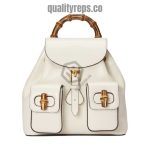 Bamboo Backpack White Leather GB048 Quality Reps