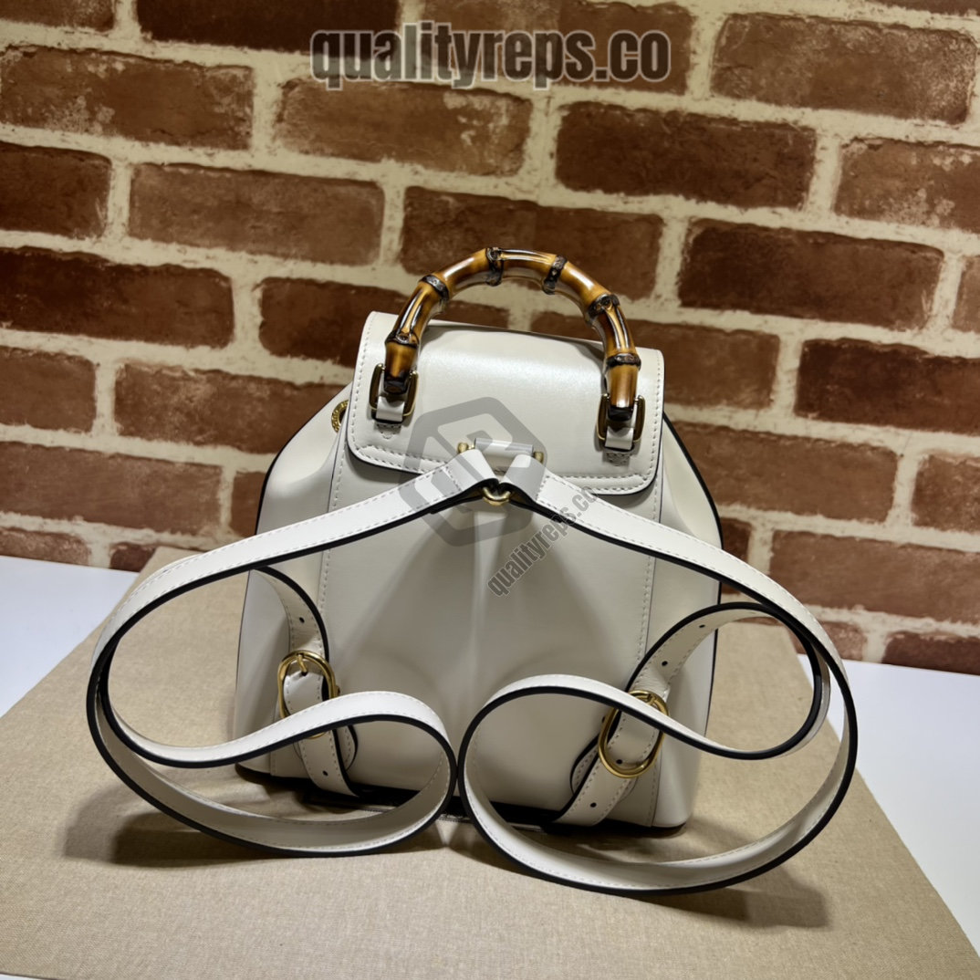 Bamboo Backpack White Leather GB048 Quality Reps - Image 4