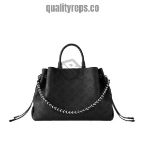 Bella Tote Black Mahina Calfskin Quality Reps