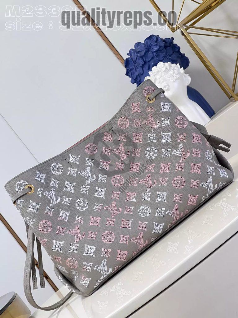 Bella Tote Gray Mahina Calfskin Quality Reps