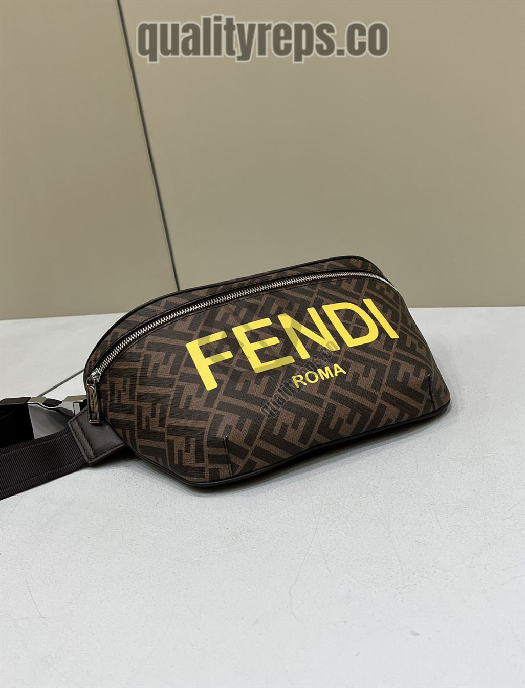 Belt Bag Brown FF Fabric FB034 Quality Reps - Image 3