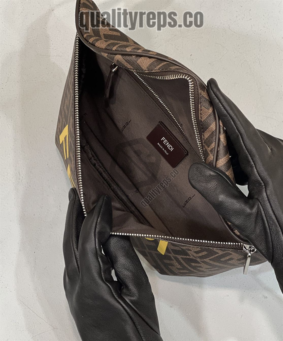 Belt Bag Brown FF Fabric FB034 Quality Reps - Image 8
