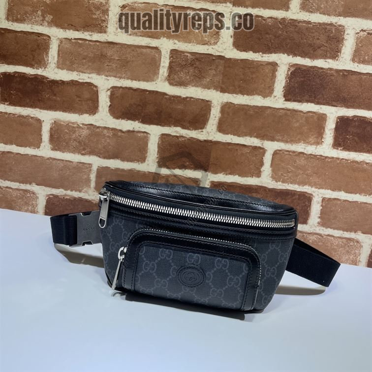 Belt Bag with Interlocking G Black Leather Details GB145 Quality Reps - Image 2