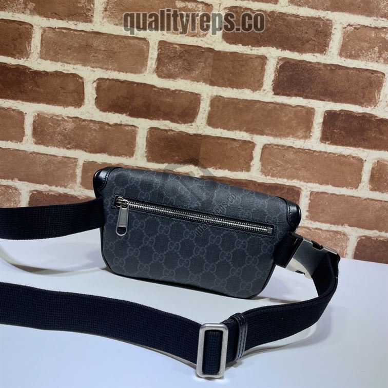Belt Bag with Interlocking G Black Leather Details GB145 Quality Reps - Image 3