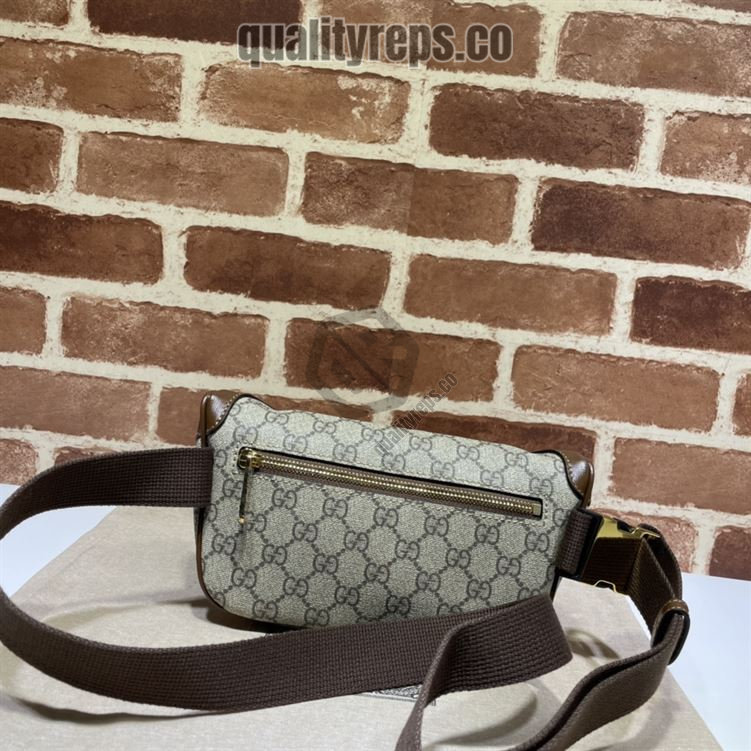 Belt Bag with Interlocking G Brown Leather Details GB144 Quality Reps - Image 4