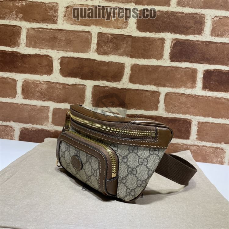 Belt Bag with Interlocking G Brown Leather Details GB144 Quality Reps - Image 8