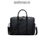 Briefcase Black CD Diamond Canvas and Black Grained Calfskin Quality Reps