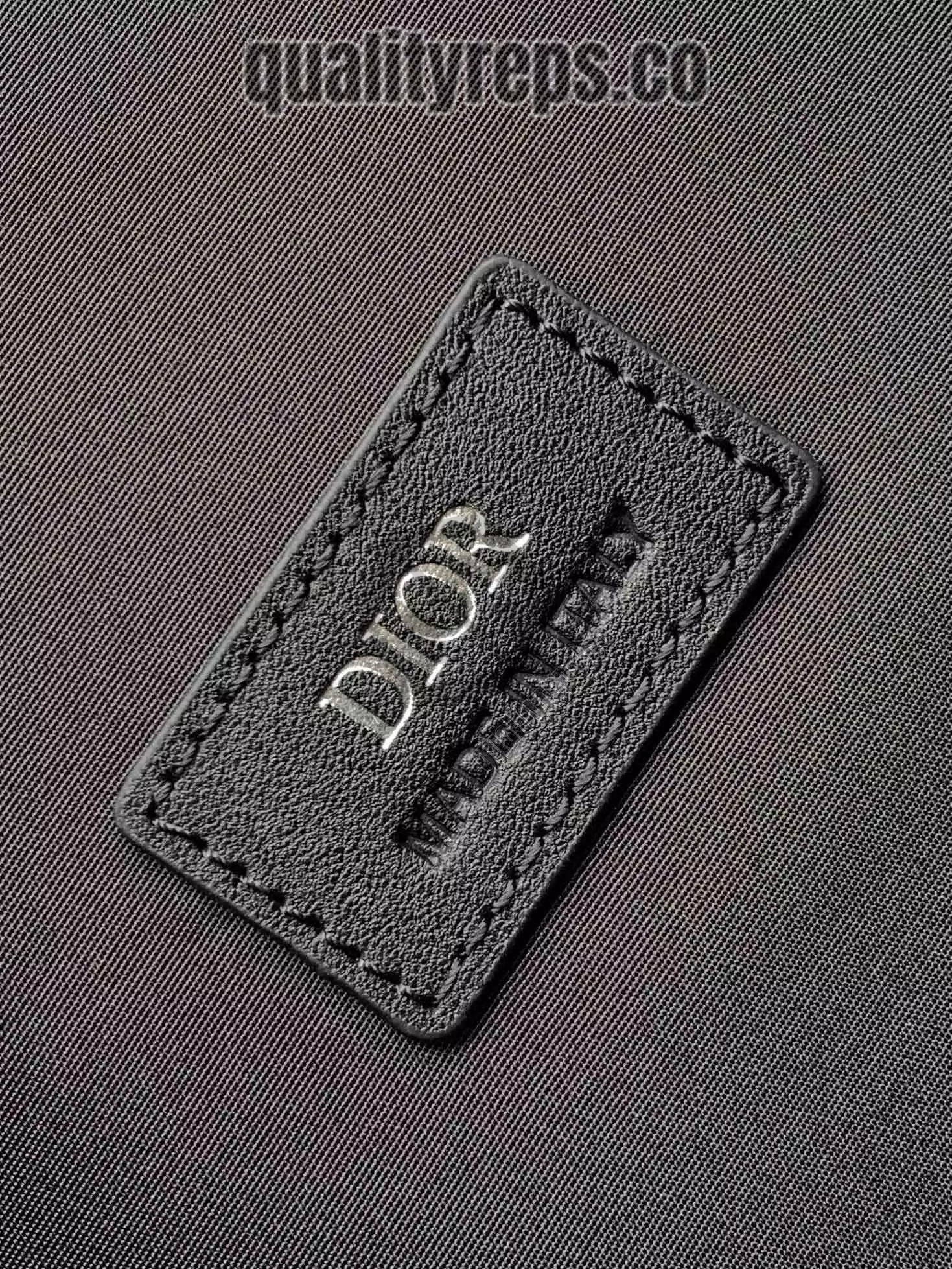 Briefcase Black CD Diamond Canvas and Black Grained Calfskin Quality Reps - Image 10
