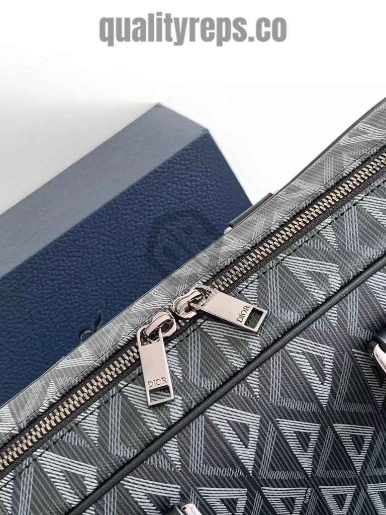 Briefcase Black CD Diamond Canvas and Black Grained Calfskin Quality Reps