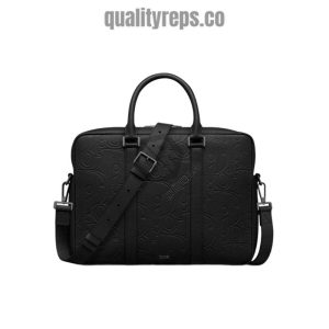 Dior Black Leather Gravity Briefcase Quality Reps