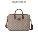 Business Case with Interlocking G Beige and Ebony Canvas GB060 Quality Reps