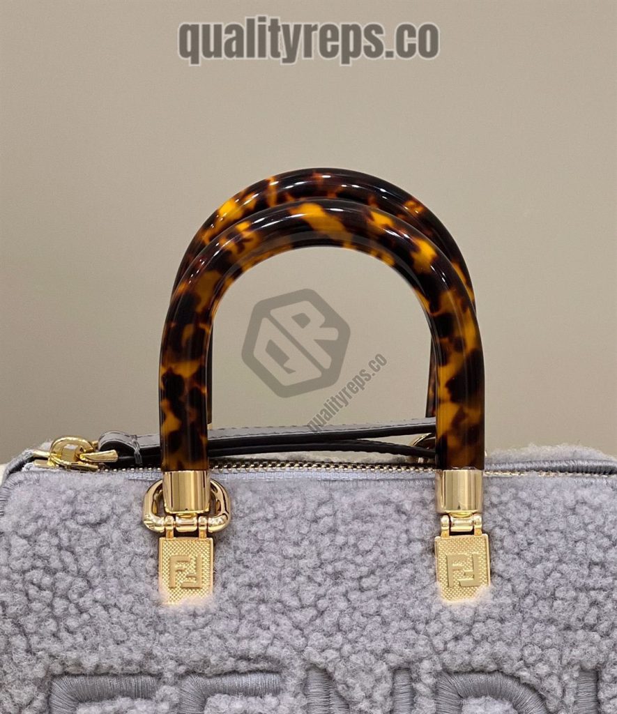 By The Way Mini Light Grey Sheepskin Small Boston Bag FB018 Quality Reps