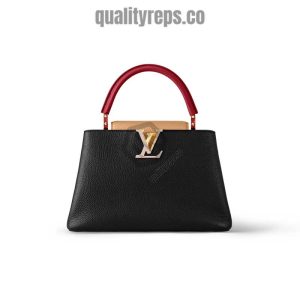 Louis Vuitton Capucines MM Handbag Black Arizona Beige Ruby Red LB036 Quality Reps