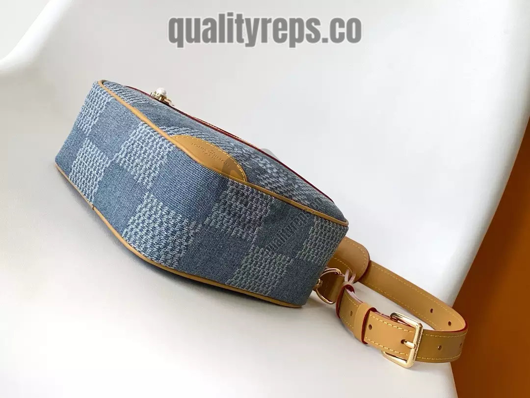 Chess Messenger Bag Blue Damier Denim 3D Cotton Canvas Quality Reps - Image 4