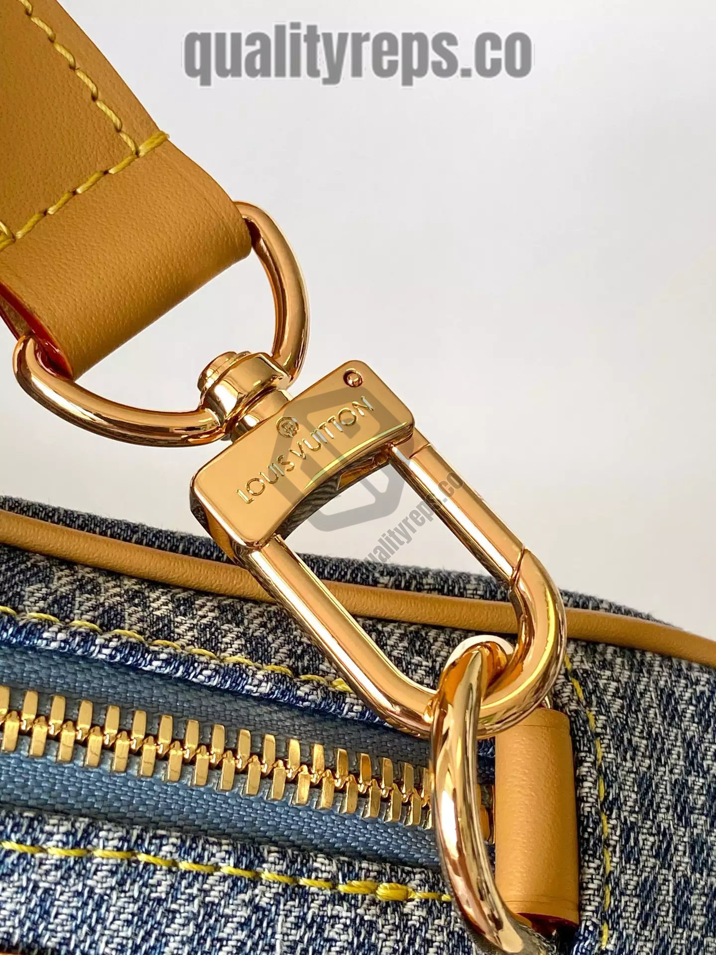 Chess Messenger Bag Blue Damier Denim 3D Cotton Canvas Quality Reps - Image 8