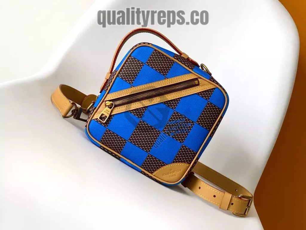 Chess Messenger Bag Blue Damier Pop Canvas Quality Reps
