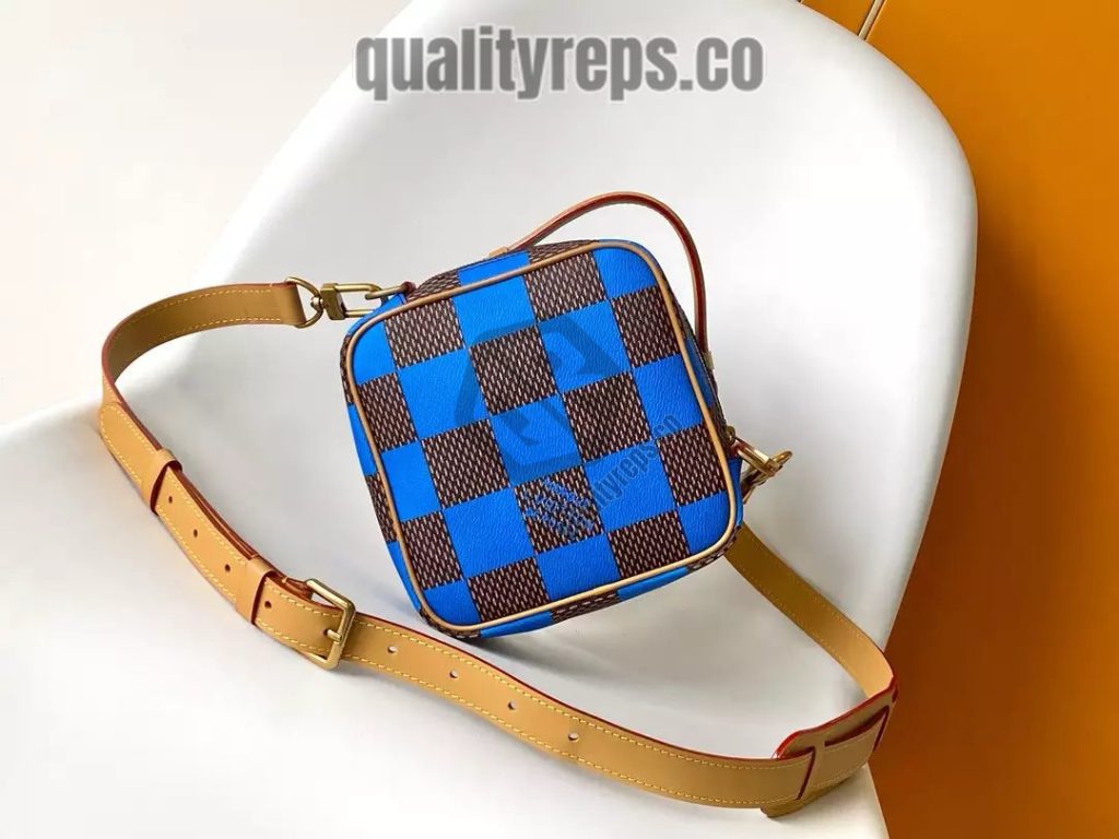 Chess Messenger Bag Blue Damier Pop Canvas Quality Reps