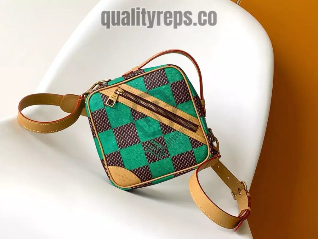 Chess Messenger Bag Green Damier Pop Canvas Quality Reps
