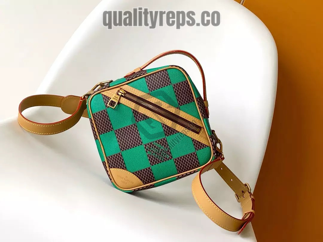 Chess Messenger Bag Green Damier Pop Canvas Quality Reps - Image 2