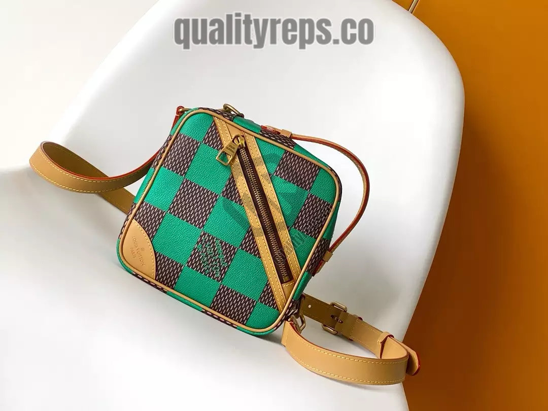 Chess Messenger Bag Green Damier Pop Canvas Quality Reps - Image 3