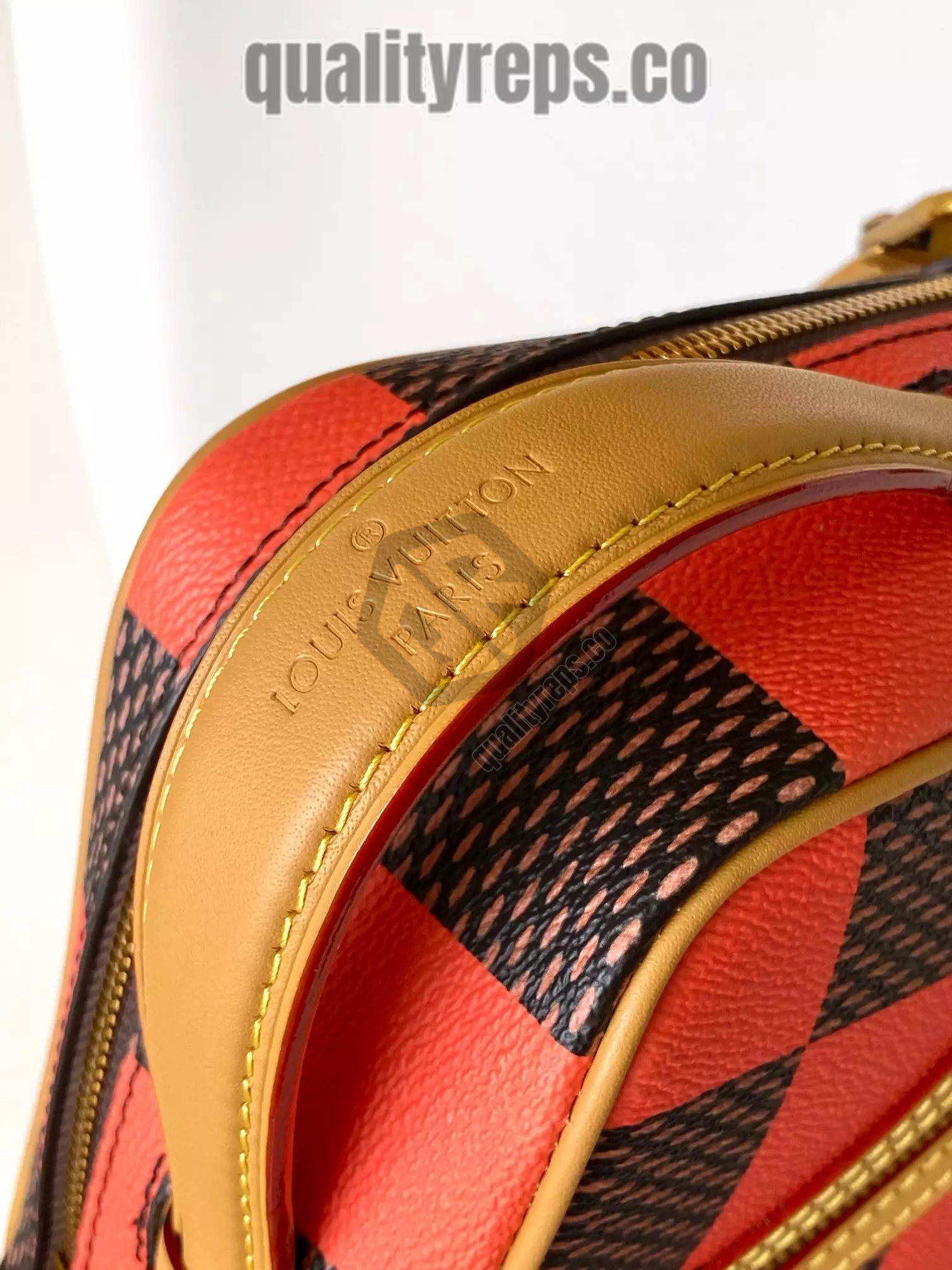 Chess Messenger Bag Orange Damier Pop Canvas Quality Reps - Image 7