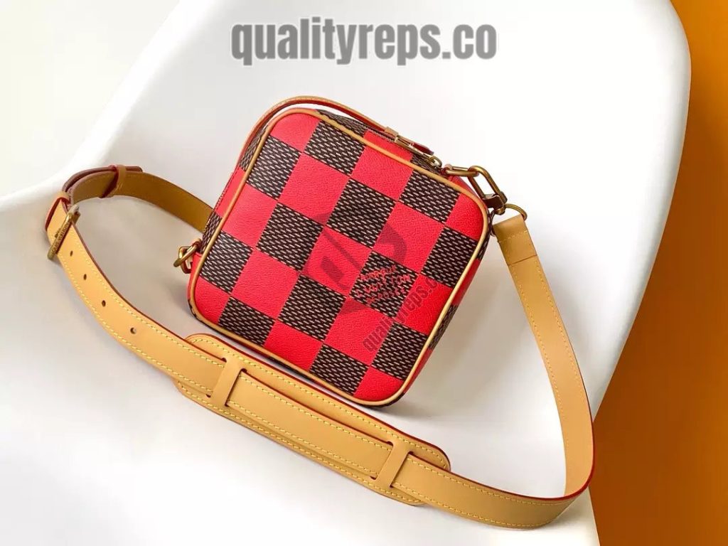 Chess Messenger Bag Red Damier Pop Canvas Quality Reps