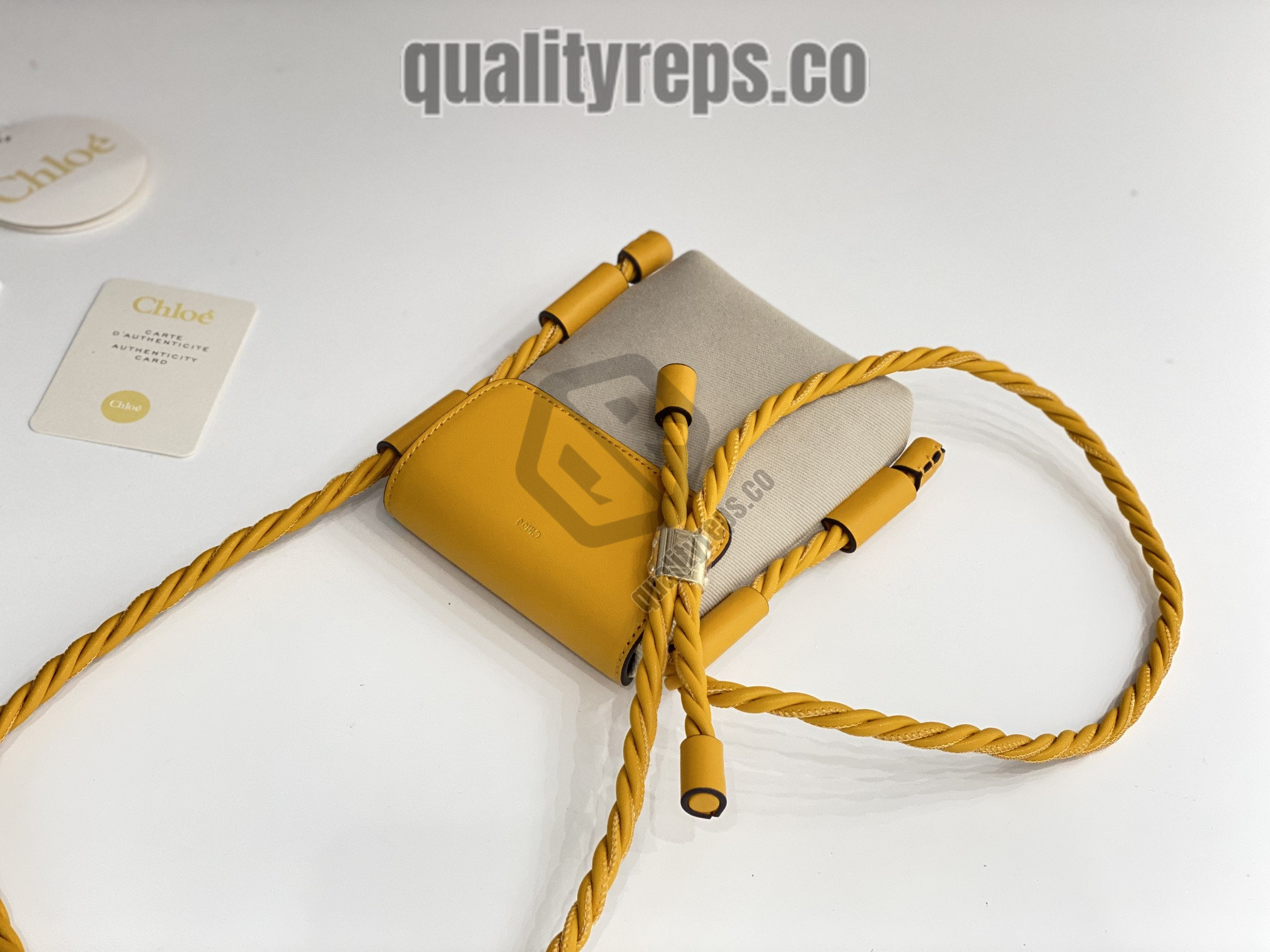 Chloé Key Phone Pouch in Yellow 4