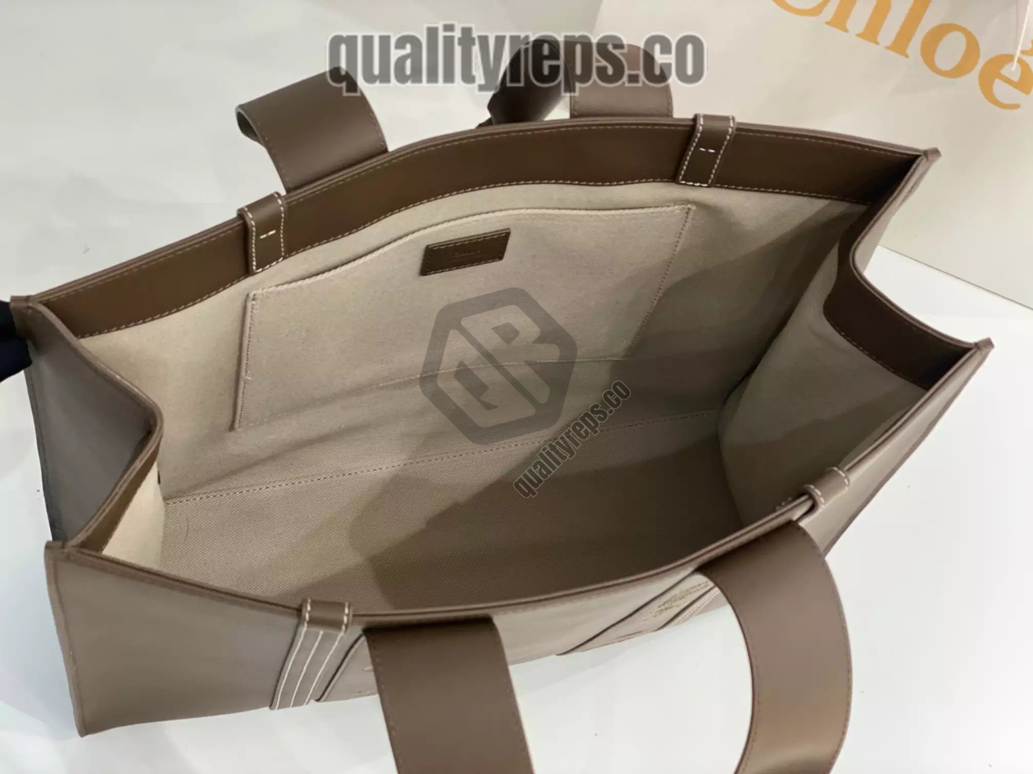 Chloé Large Woody Tote Bag Dark Nut 8