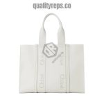 Chloé Large Woody Tote Bag White 1