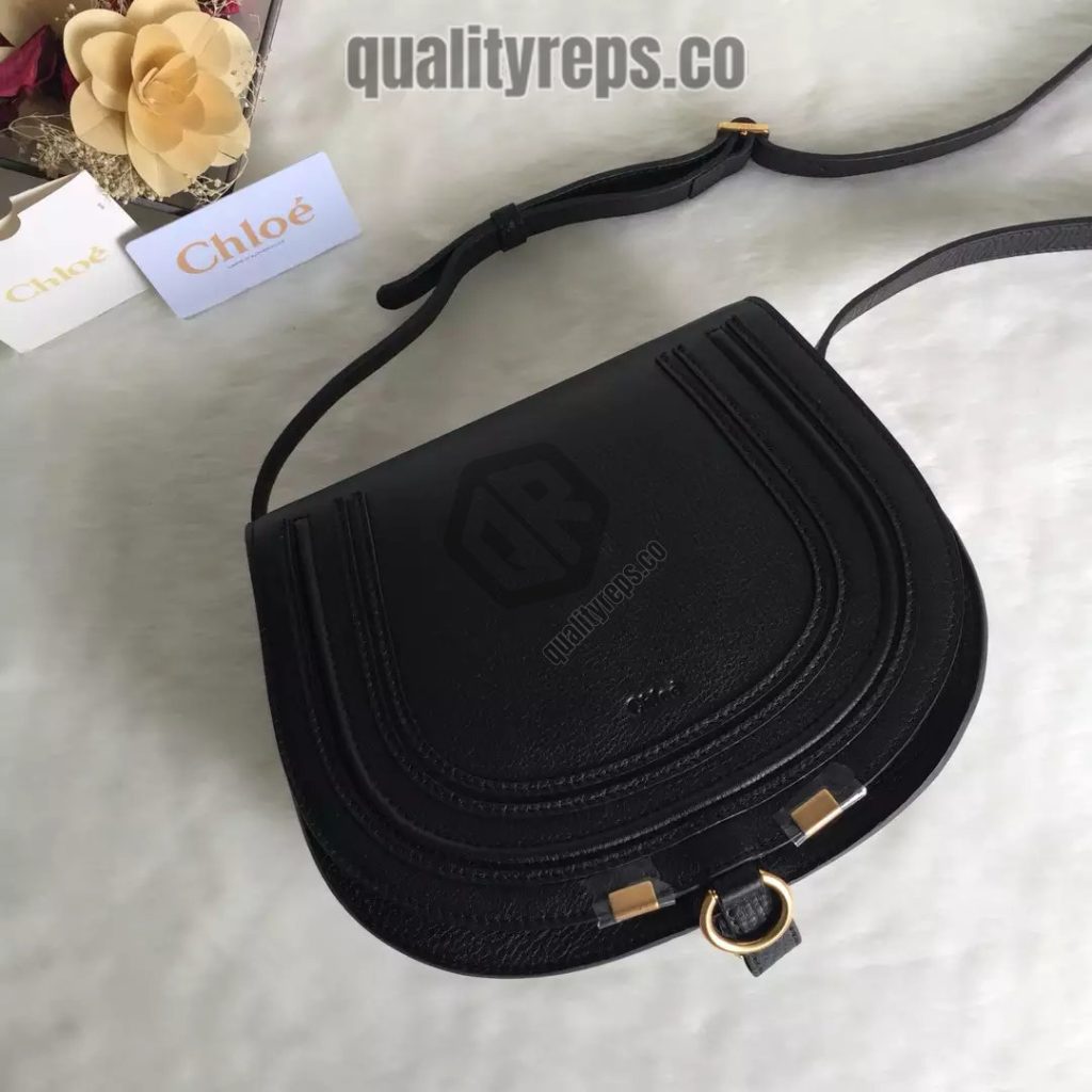 Chloé Marcie Black Medium Saddle Bag 2