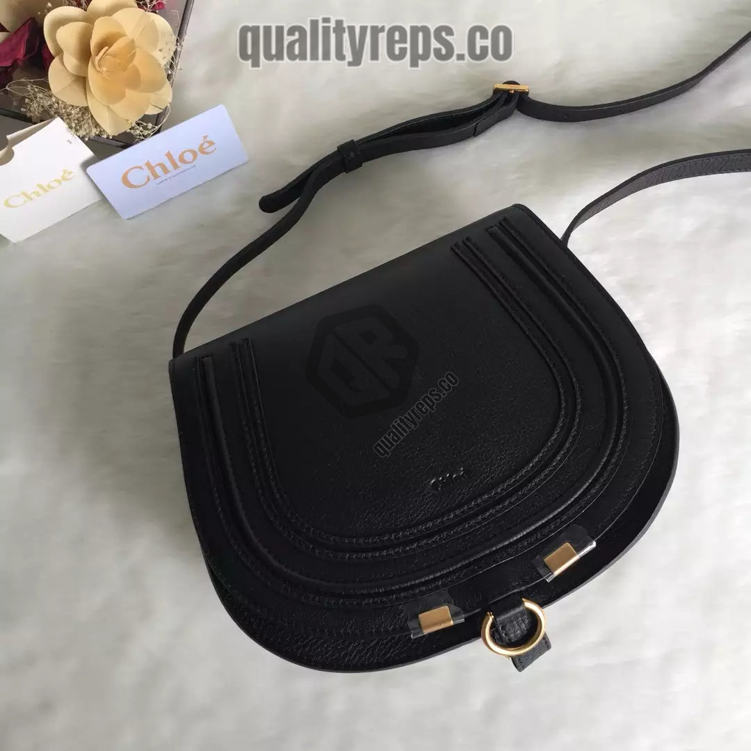 Chloé Marcie Black Medium Saddle Bag 2