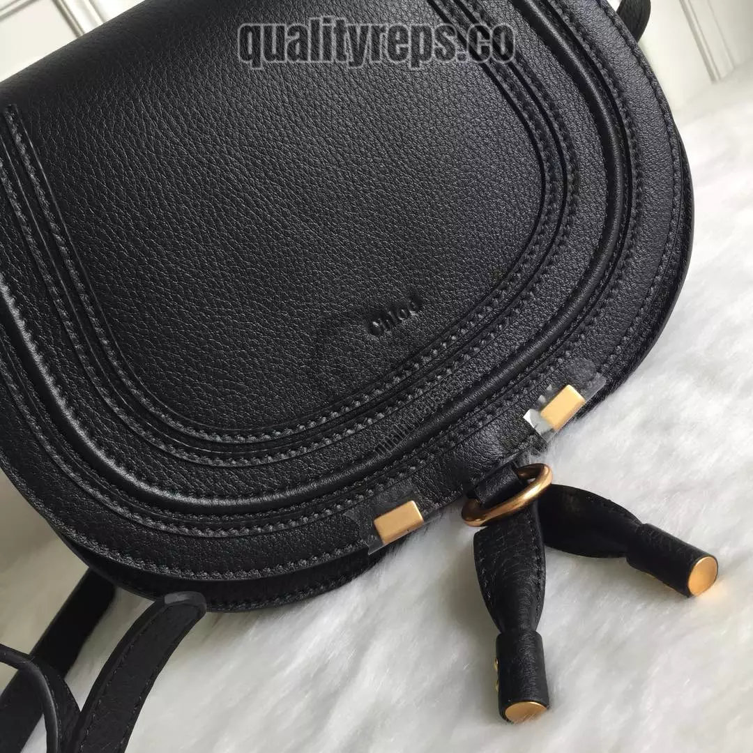Chloé Marcie Black Medium Saddle Bag 4