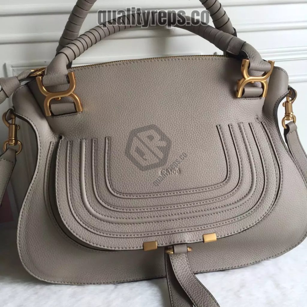 Chloé Marcie Cashmere Grey Double Carry Bag 3