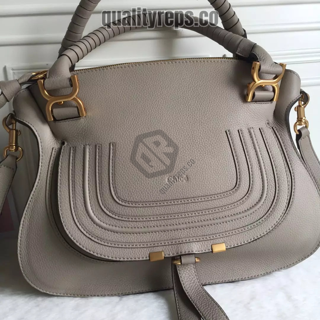 Chloé Marcie Cashmere Grey Double Carry Bag 3