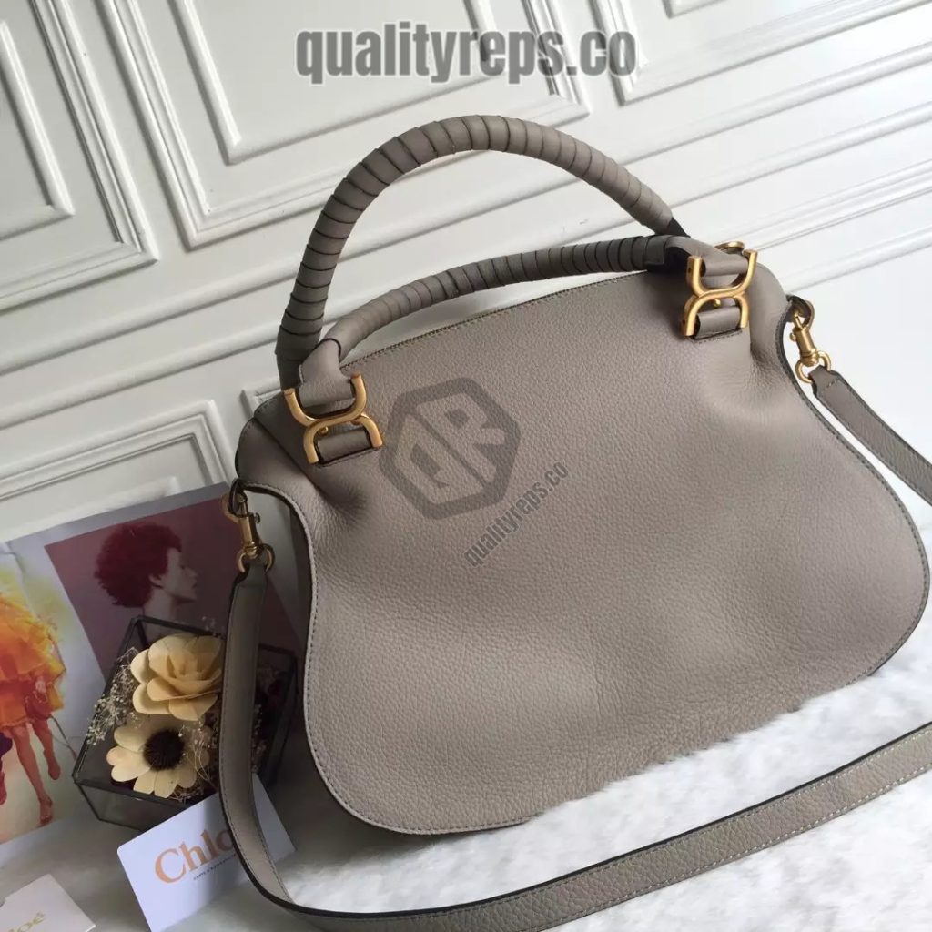 Chloé Marcie Cashmere Grey Double Carry Bag 4