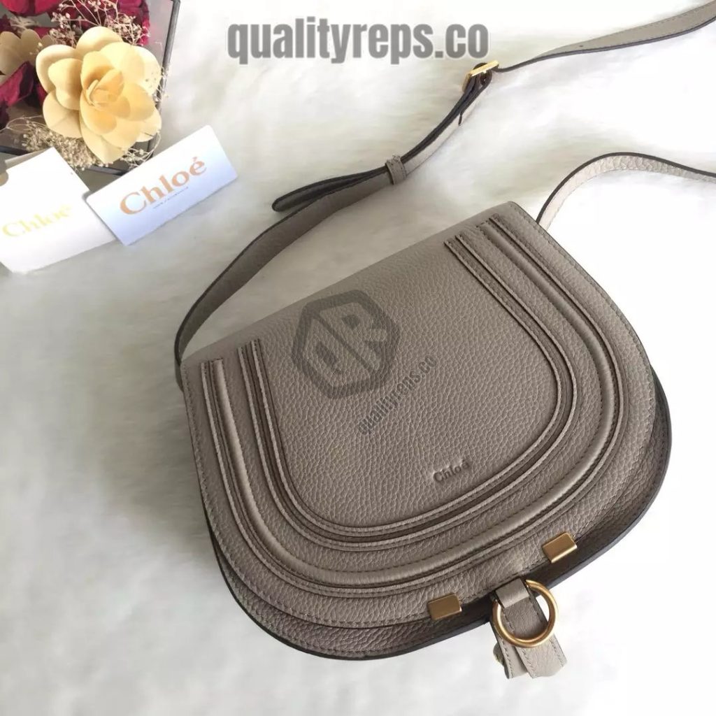 Chloé Marcie Cashmere Grey Medium Saddle Bag 2