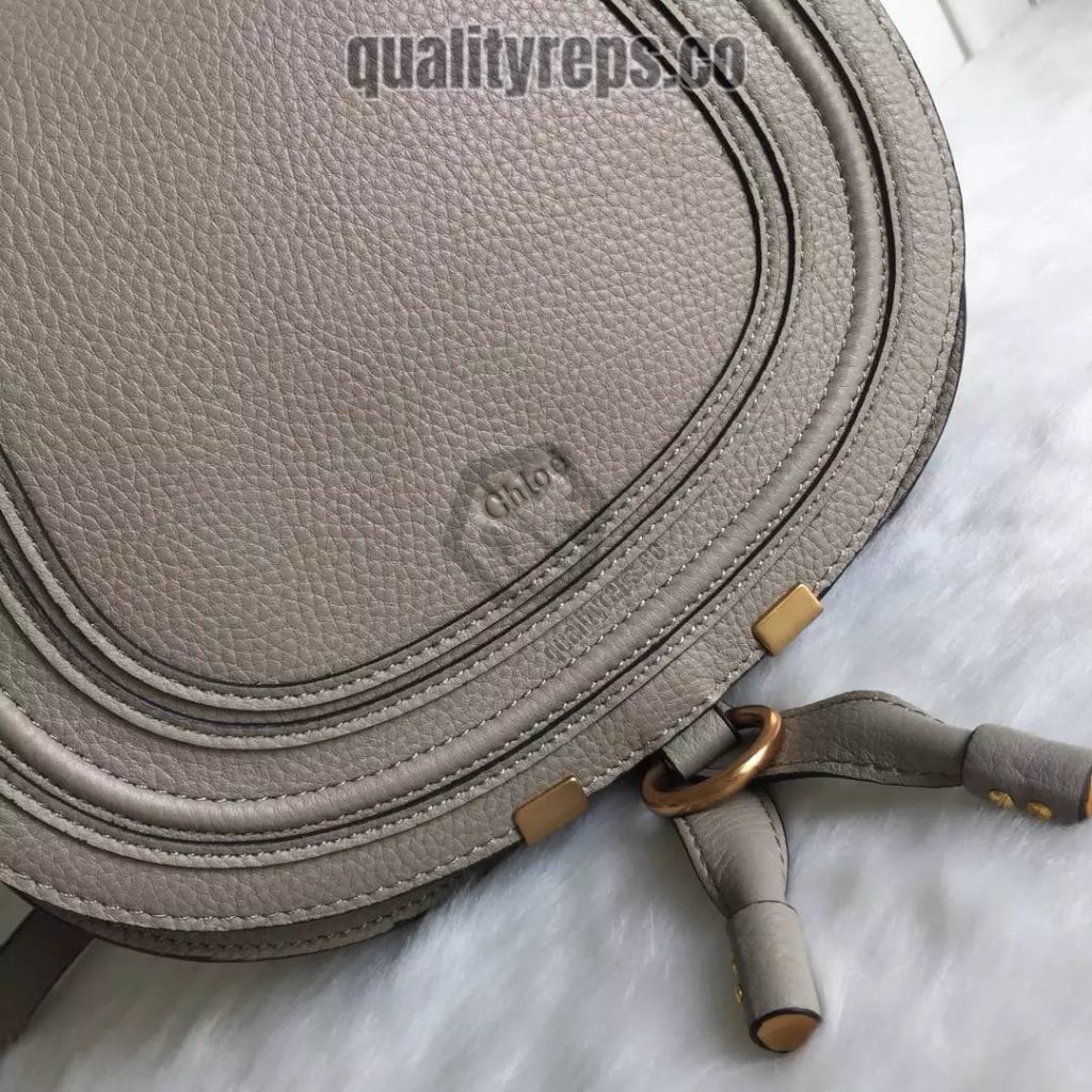 Chloé Marcie Cashmere Grey Medium Saddle Bag 4