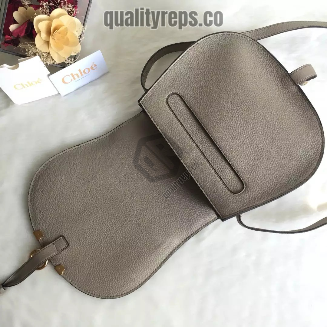 Chloé Marcie Cashmere Grey Medium Saddle Bag 7