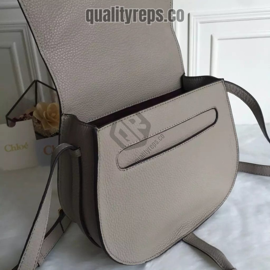 Chloé Marcie Cashmere Grey Medium Saddle Bag 8