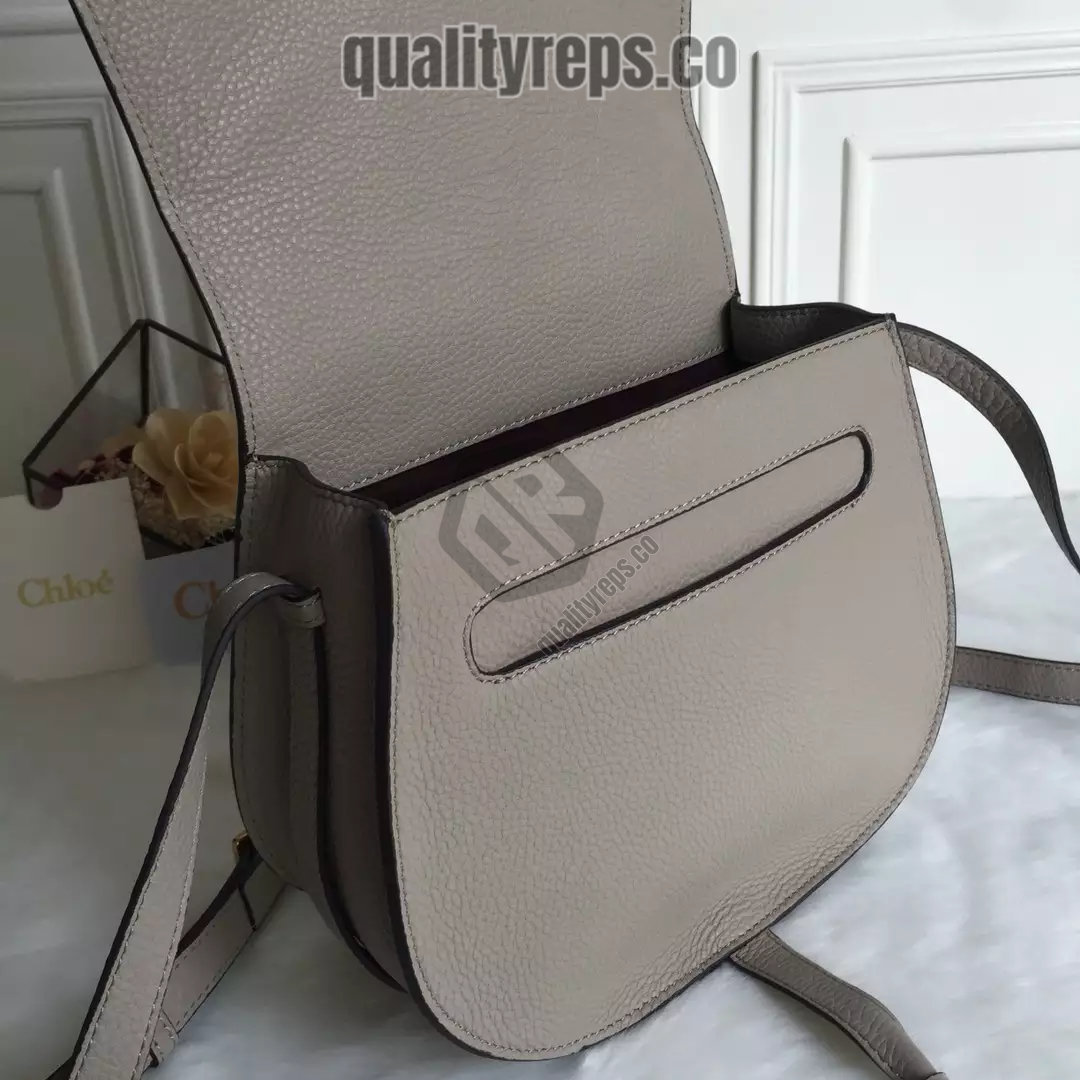 Chloé Marcie Cashmere Grey Medium Saddle Bag 8