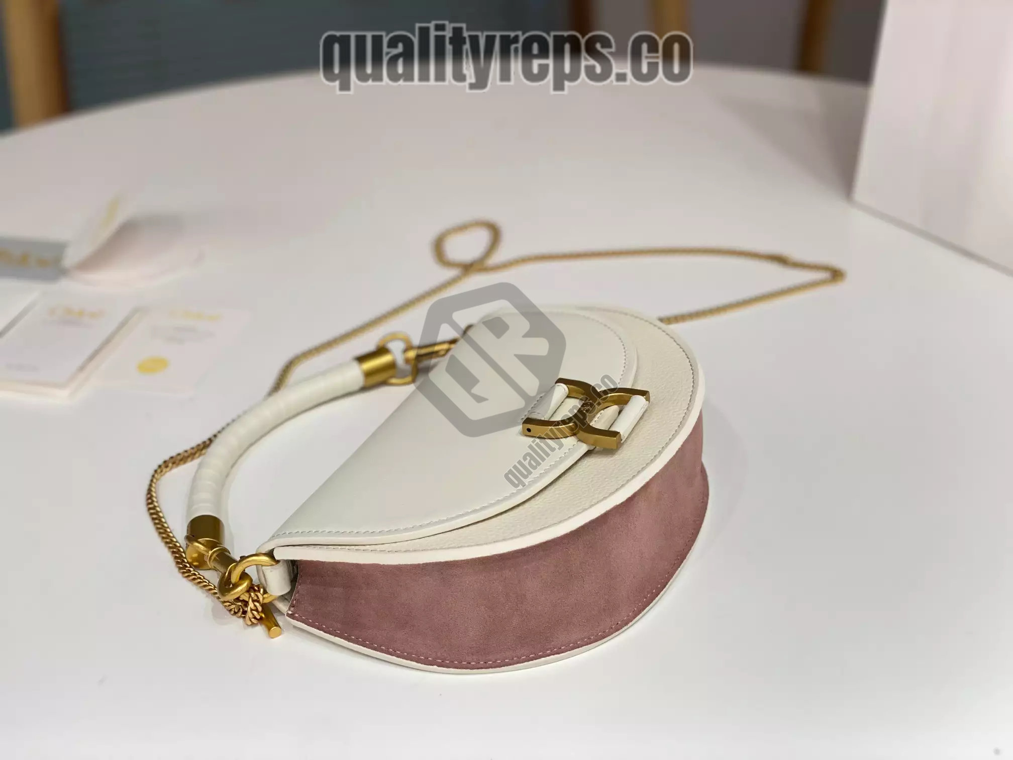 Chloé Marcie Chain Flap Bag in Misty Ivory 4