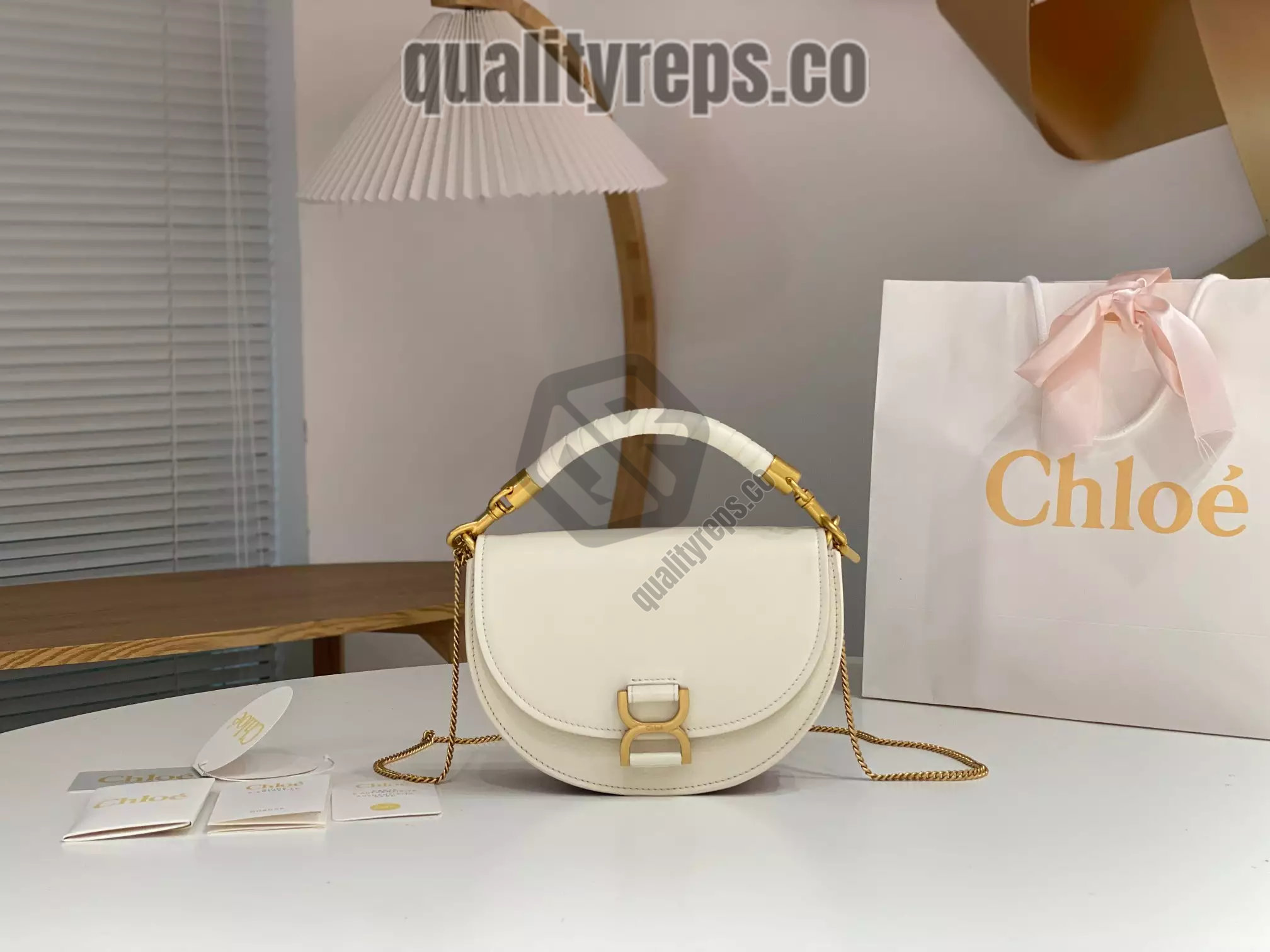 Chloé Marcie Chain Flap Bag in Misty Ivory 5