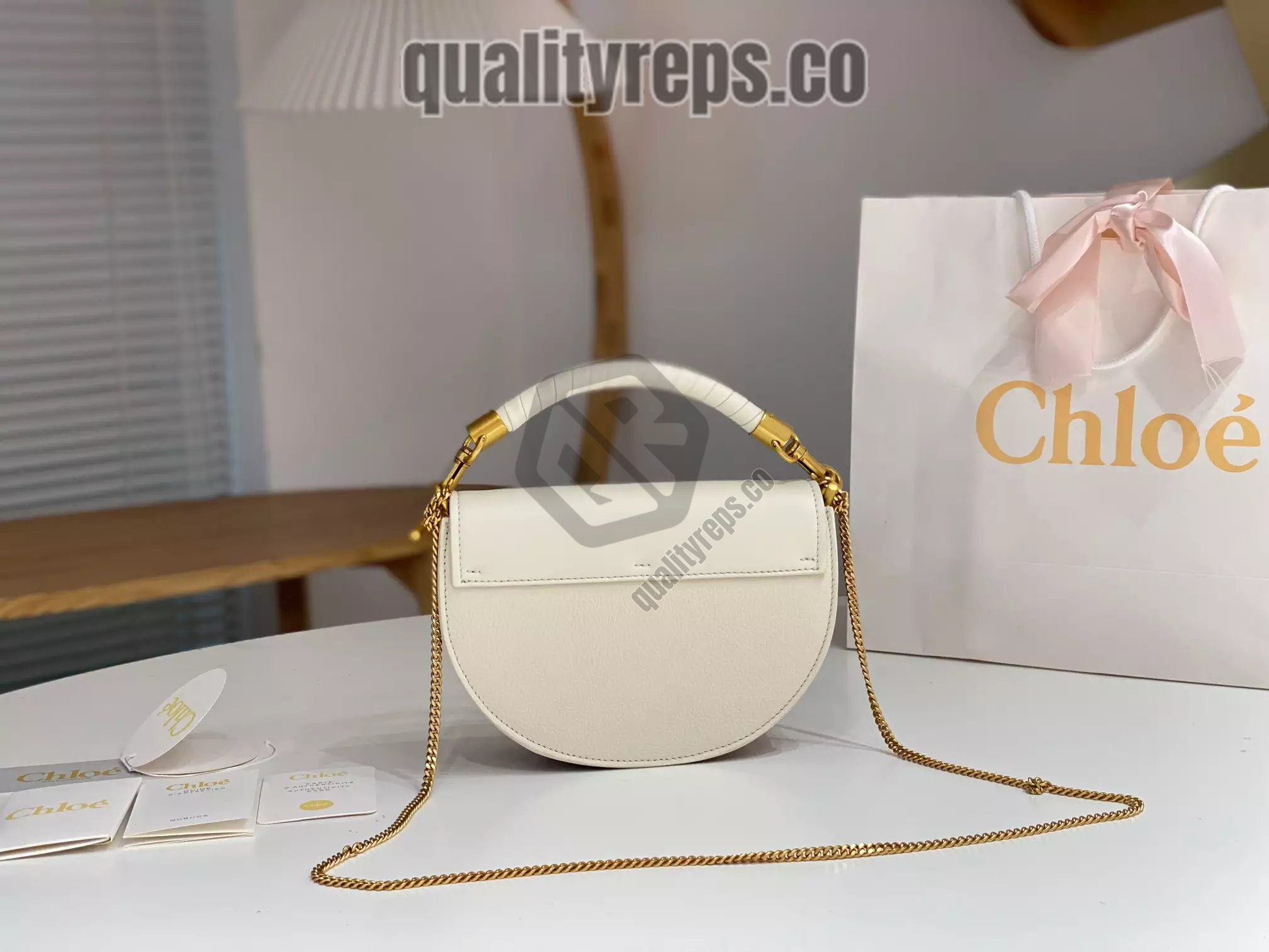 Chloé Marcie Chain Flap Bag in Misty Ivory 6
