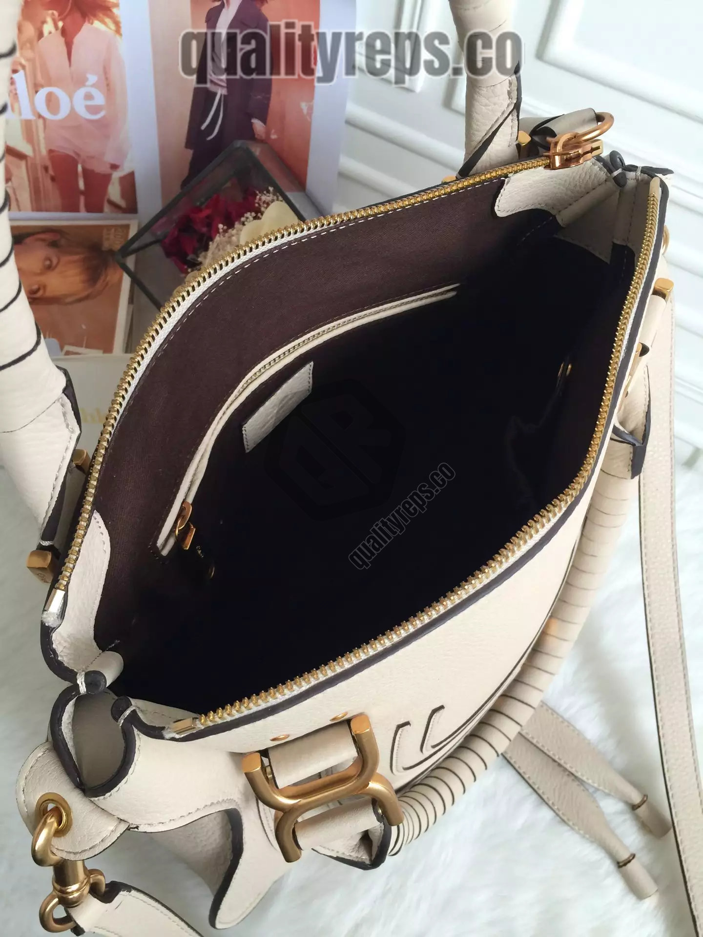 Chloé Marcie Nomad Beige Double Carry Bag 8